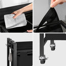 Norwich Wasmand op Wieltjes - 3 vakken en 4 haken - Zwart