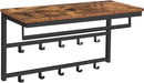 Segenn kapstok - Wandkapstok - Wandkapstok met plank - Wandplank met 10 haken en stangen Hangplank - Industriële - 80x30x42cm