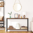 Segenn Consoletafel, gangtafel, 120 x 22 x 75 cm, smalle bijzettafel in industriële stijl met plank, eenvoudige montage, hal, ingang, woonkamer, vintage kleuren