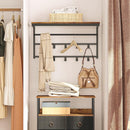 Segenn kapstok - Wandkapstok - Wandkapstok met plank - Wandplank met 10 haken en stangen Hangplank - Industriële - 80x30x42cm