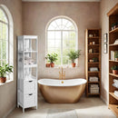 SEGENN Catania Vrijstaande Badkamerkast – Staand Badkamermeubel met Opbergruimte-Kast met Deuren en Planken