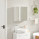 Segenn's Badkamerkast - Spiegelkast - Badkamermeubel - Wandkast voor de Badkamer - in Hoogte Verstelbare Plank - Dubbele Deur - Modern - Wit