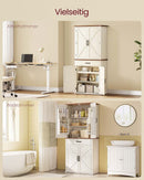 SEGENN Genoa Landelijke Buffetkast met Schuifdeuren en Verstelbare Legplanken-Rustieke Hoge Keukenkast met Houten Schuifdeuren en Opbergruimte