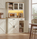 SEGENN Parma Landelijk Houten Dressoir met Verlichting en Oplaadstation – Stijlvol en Praktisch-Multifunctioneel Dressoir