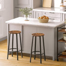 Segenn's Woodstone barkrukken Set van 2- Barkruk Ronde - barkruk -  metalen frame in industriële -  62,5 cm Hoog