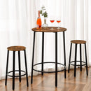 Segenn's Woodstone barkrukken Set van 2- Barkruk Ronde - barkruk -  metalen frame in industriële -  62,5 cm Hoog