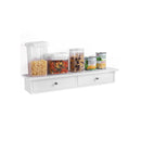 Segenn's wandplank met 2 lades-Wandlade zwevend plankje van MDF-plaat Wandkast - Wit