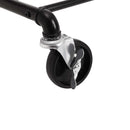 Segenn's zwaar metalen kledingrek op wielen - belastbaar tot 90 kg - in industrieel design - kapstok met 1 kledingroede en plank - voor slaapkamer - wasruimte - zwart