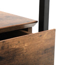 Segenn's Bijzettafel Met Glasplaat - Nachtkastje met Lade - Nachtkastjes - Industrieel - 43 x 43 x 54 cm