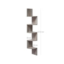 Segenn's wand rek - met 5 planken -zigzag design - Boekenkast - Hoekkast - Wand Vakkenkast - greige