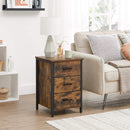 Segenn's Winchy Nachtkastje - Met 3 lades - Bijzettafel - Vintage Bruin-Zwart 40 x 40 x 60 cm