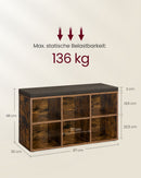 Segenn's Brescia Schoenenbank met Opbergruimte – 30×87×48 cm – Vintage Bruin-Grijs – Gestoffeerde Zitting