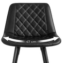 Segenn's Rodos barkrukken set van 2 - barstoelen met rugleuning - barkruk zwart