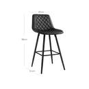 Segenn's Rodos barkrukken set van 2 - barstoelen met rugleuning - barkruk zwart