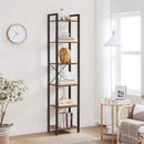 Segenn's Luxe2 - Boekenkast - Opbergrek - Open Kast - 6 Niveaus - Vintage - Industrieel - Bruin - Zwart - Bewerkt Hout - Metaal