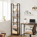 Segenn's Luxe2 - Boekenkast - Opbergrek - Open Kast - 6 Niveaus - Vintage - Industrieel - Bruin - Zwart - Bewerkt Hout - Metaal