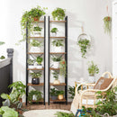 Segenn's Luxe2 - Boekenkast - Opbergrek - Open Kast - 6 Niveaus - Vintage - Industrieel - Bruin - Zwart - Bewerkt Hout - Metaal