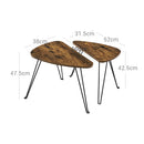 Segenn's Bijzettafels - Tafels - Salontafels - set van 2 bijzettafels - voor woonkamer - eetkamer - slaapkamer - industrieel design - Vintage Bruin-Zwart