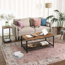 Segenn's nachtkastje - Bijzettafel -  bijzettafel, salontafel met roosterplank, nachtkastj - industrieel - vintage - donkerbruin