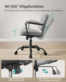 SEGENN Livorno Stijlvolle Bureaustoel – Kunstleer Duifgrijs met Armsteunen-PU Bureaustoel Duifgrijs