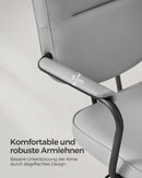 SEGENN Livorno Stijlvolle Bureaustoel – Kunstleer Duifgrijs met Armsteunen-PU Bureaustoel Duifgrijs