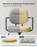 SEGENN Livorno Stijlvolle Bureaustoel – Kunstleer Duifgrijs met Armsteunen-PU Bureaustoel Duifgrijs