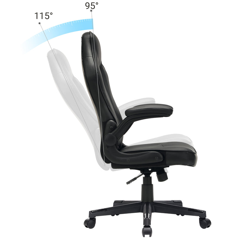 Segenn's bureaustoel - ergonomische bureaustoel - computerstoel - in hoogte verstelbaar - belastbaar tot 150 kg - PU-kunstleer - zwart