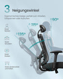 SEGENN Turin Ergonomisch Bureaustoel – Zwart – Comfort & Stevigheid tot 150 kg-Comfortabel & Sterk
