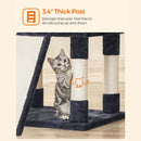 Segenn's Krabpaal XXL 172 cm - grote krabpaal - krabpaal met 3 comfortabele uitkijkplatforms - kattenspeelgoed met 2 knuffelholen - dikke sisalpalen - extra krabplank - stal - Rookgrijs