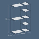 SEGENN Latina Vrijstaande Open Kledingkast – Taupe – Met Kledingroedes en Opbergruimte – 124 cm Breed