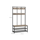 Segenn's Kapstok -  Kledingrekken - Schoenenrek - Hout - Metaal -Vintage - 100 x 40 x 184 cm Greige-zwart