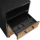 Segenn's ladeblok - ladeblok op wieltjes - Archiefkast met 2 lades - Bruin/Zwart - 39 x 46 x 64 cm