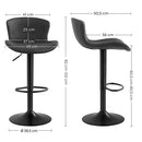 Segenn's Barkruk - Barkrukken set van 2 - Barkruk - in hoogte verstelbaar - barkruk Zwart