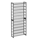 Segenn's Schoenenrek - met 12 planken - set van 2 stapelbare schoenenstandaards met 6 niveaus - voor 48-60 paar schoenen - metaal - verstelbare roosterplanken - plat of schuin te monteren - Zwart