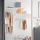 Segenn's antislip broekhangers - kleerhangers - set van 12 - 42,5 cm fluwelen - met verstelbare clips - en ruimtebesparend - Wit