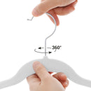 Segenn's antislip broekhangers - kleerhangers - set van 12 - 42,5 cm fluwelen - met verstelbare clips - en ruimtebesparend - Wit
