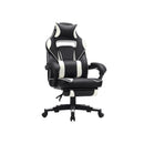 Segenn's Gamestoel - Bureaustoel - met hoofdsteun en Voetsteun - Ergonomisch - Zwart en Wit