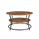 Segenn's Portland Salontafel industrieel - Bijzettafel - 2 Planken - Vintage bruin - 80 x 45 cm