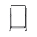 Segenn's 5ster Kledingrek Op Wielen - Dubbele Stang Tot 110 kg – Oprolbare Kledingkast – Mobiele Kapstok - Kledingrekken