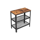 Segenn's salontafel industrieel - bijzetafel - Tafel met 2 gaasplanken - vintage - donkerbruin