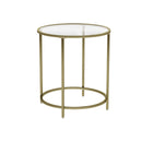 Segenn's bijzettafel - bijzettafel ronde - salontafel - nachtkastje - glazen tafel - met gouden metalen frame - robuust gehard glas - stabiel - goud