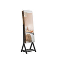 Segenn's Lopez Spiegelkast - sieradenkast - Opbergen van make-up - Slot en metalen frame - Afsluitbaar - Vintage Bruin-Zwart