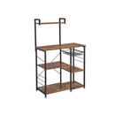 Segenn's Bristol Keukenrek - Keukenkast - Keukenkasten - keukeneiland - microgolfmeubel - Organizer - Staand rek met metalen mand - Kruidenrek voor potten en pannen - 90 x 40 x 132 cm