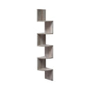 Segenn's wand rek - met 5 planken -zigzag design - Boekenkast - Hoekkast - Wand Vakkenkast - greige