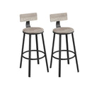 Segenn's Tamarin Barkrukken - set van 2 - barstoelen - keukenstoelen met metalen frame - zithoogte 73,2 cm  - industrieel  -= greige/zwart