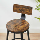 Segenn's Omni barkruk - barkrukken - set van 2 - barstoelen - keukenstoelen met metalen frame - zithoogte 62,5 cm - industrieel - vintage bruin-zwart