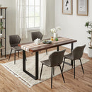 Segenn's Berwyn Eetkamerstoelen set van 2 - Keukenstoelen - Grijs - metalen poten - houten plaat - PU - schuimvulling