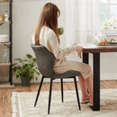 Segenn's Berwyn Eetkamerstoelen set van 2 - Keukenstoelen - Grijs - metalen poten - houten plaat - PU - schuimvulling