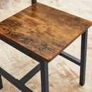 Segenn's Eetkamerstoelen, keukenstoelen, set van 2, metalen frame, voor eetkamer, woonkamer, keuken, vintage bruin-zwart