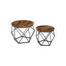 Segenn's Boston Salontafel set van 2 -  salontafels rond - Bijzettafel - Bruin - Metaal